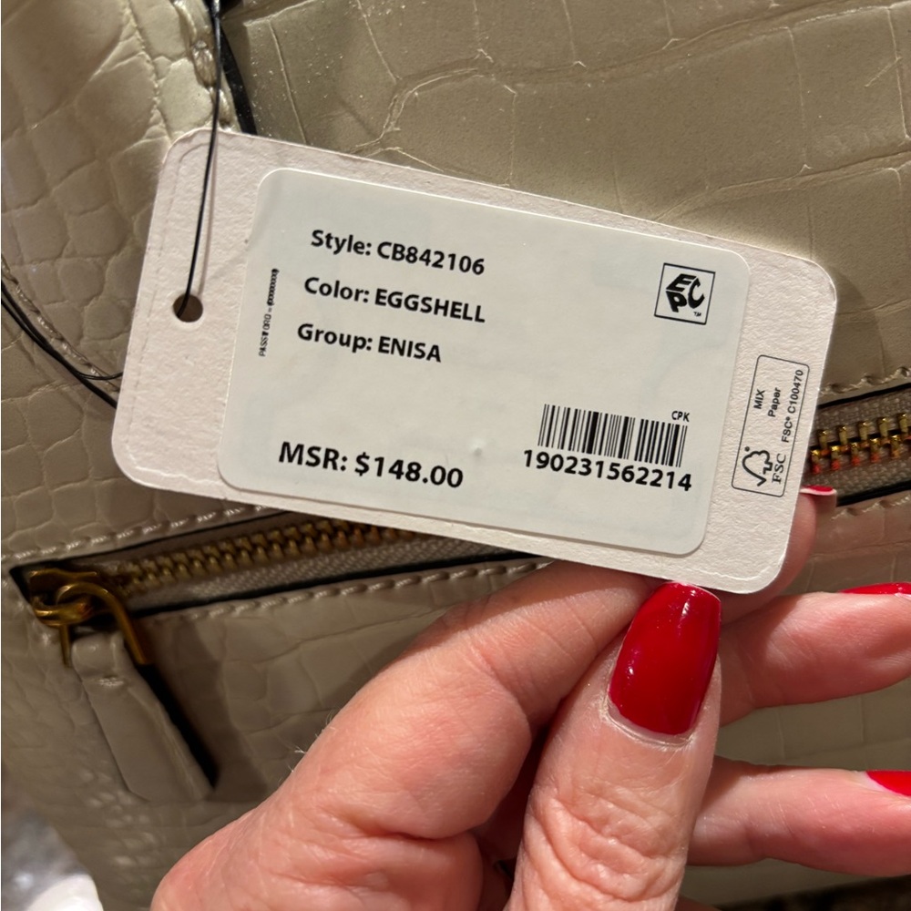 GUESS Crocodile-Embossed Eggshell Satchel-Beautiful Christmas Gift! - Picture 2 of 3